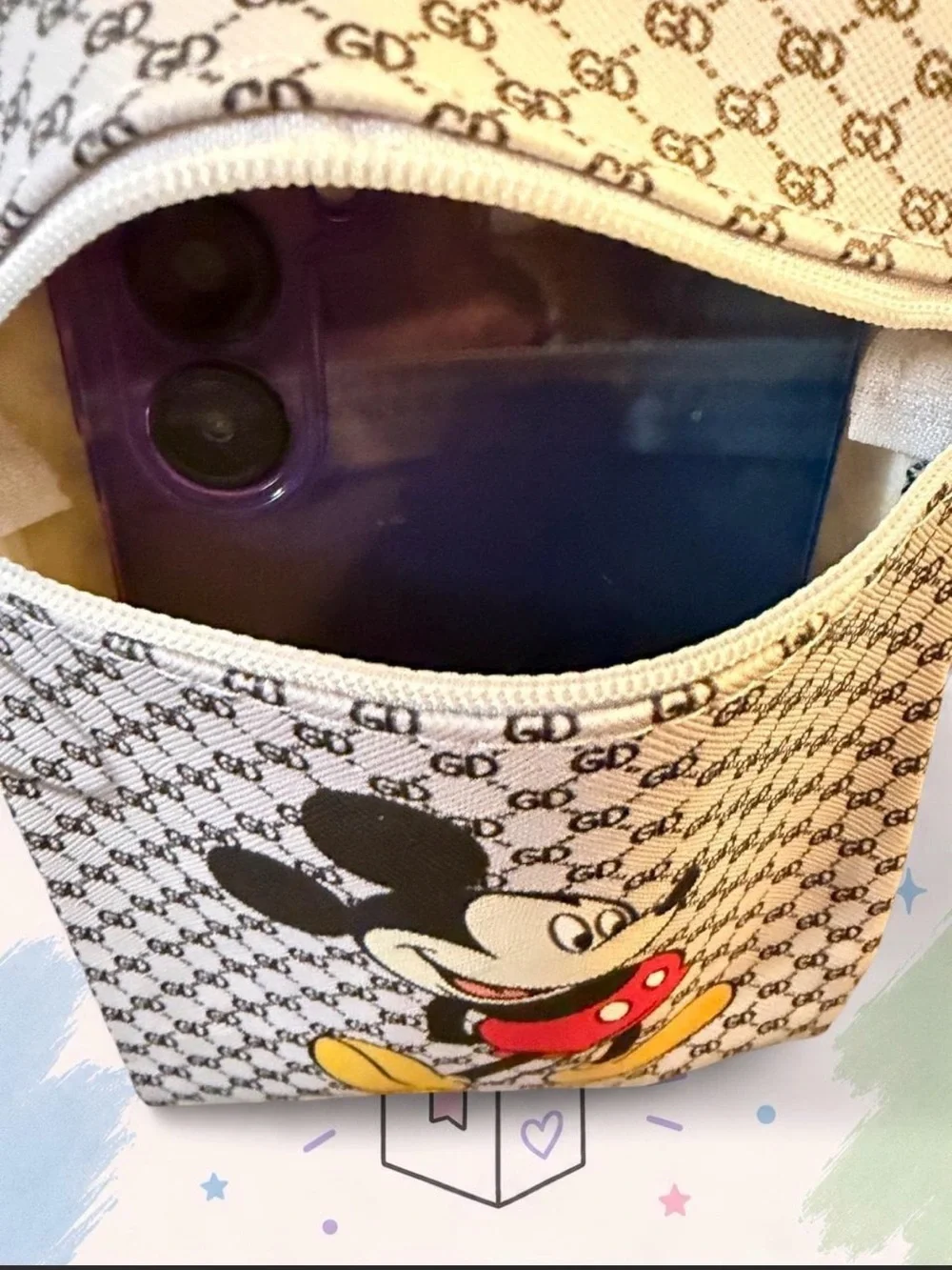 Mickey-Inspired Crossbody Bag | Pink